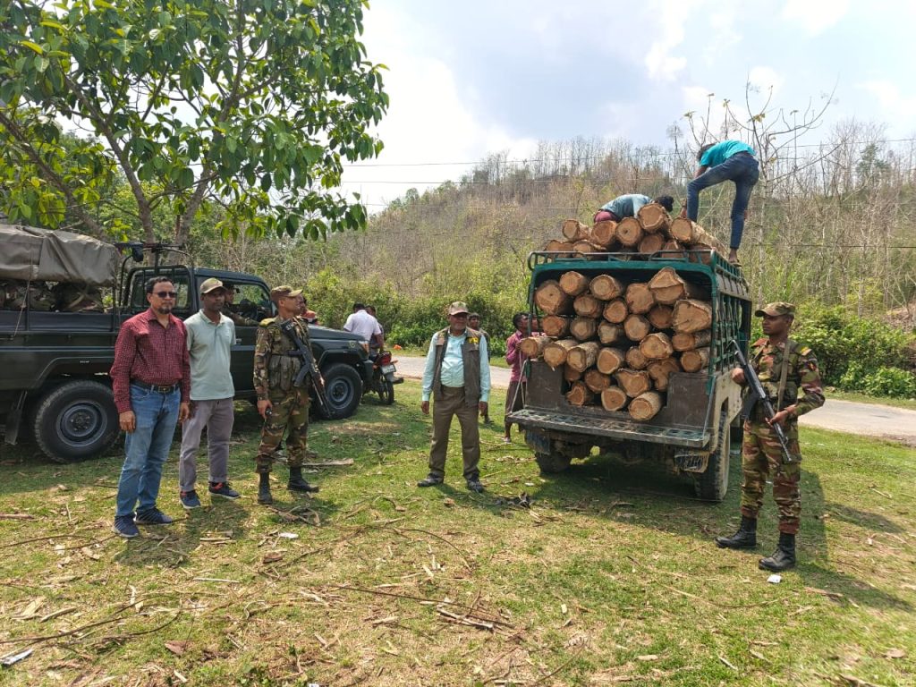 সাজেকে সেনাবাহিনী ও বন বিভাগের যৌথ অভিযানে চোরাই সেগুন কাঠ জব্দ